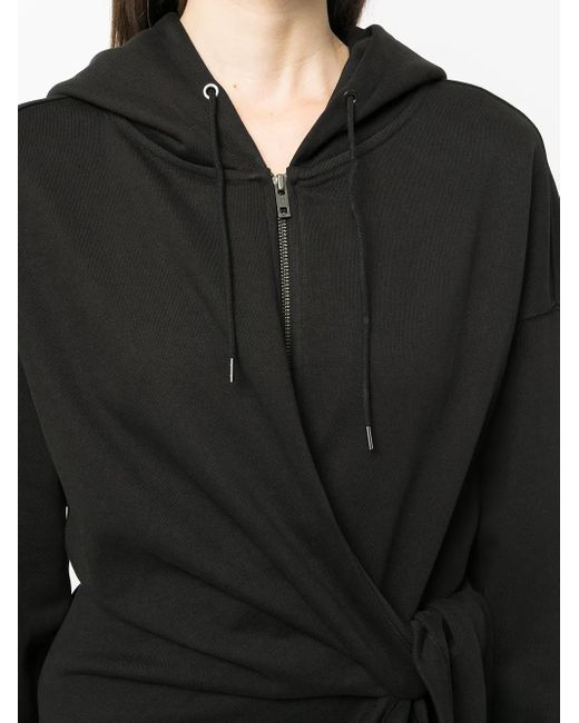 Goen.J Black Knot-Detail Hooded Dress