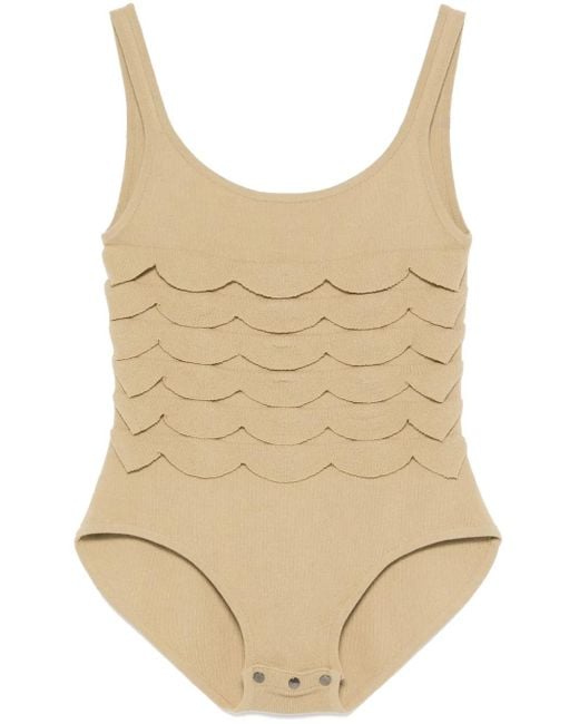 Nanushka Natural Textured Knitted Bodysuit