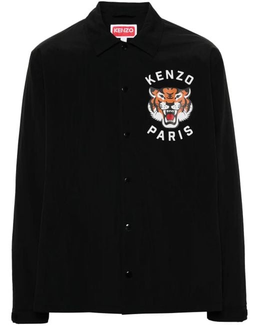Giacca impermeabile con stampa di KENZO in Black da Uomo