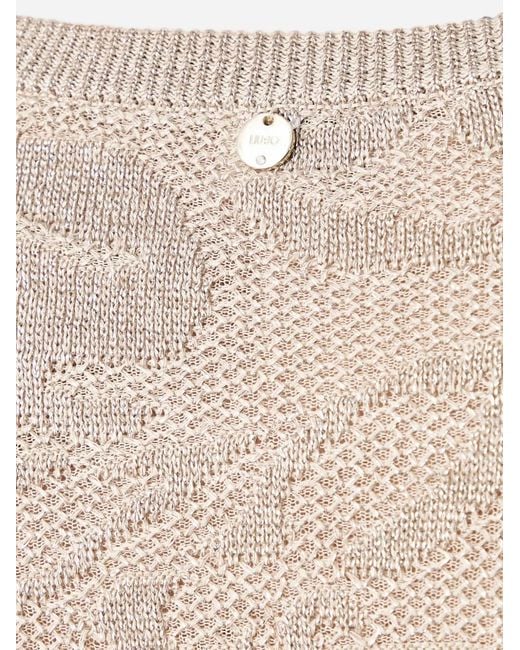 Liu Jo Natural Floral-Jacquard Sweater