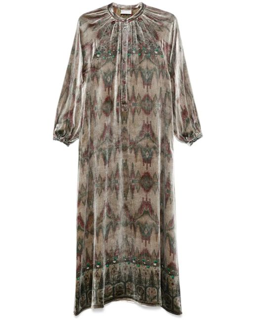 Pierre Louis Mascia Gray Kanpur Maxi Dress
