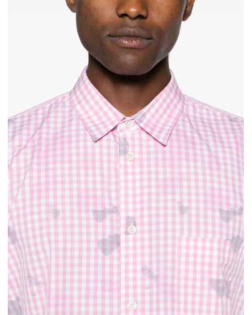 Comme des Garçons Pink Gingham-check Cotton Shirt for men