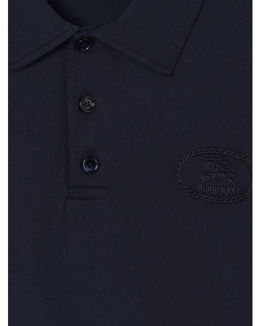 Polo De Algodón Burberry de hombre de color Blue