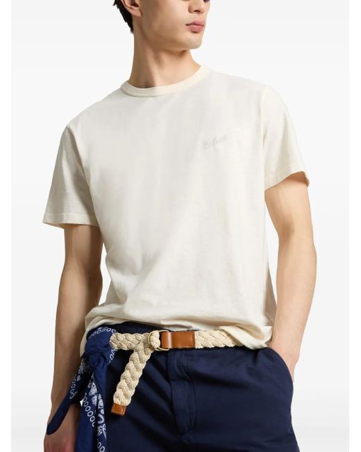 Woolrich White Logo-Embroidered T-Shirt for men