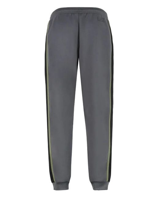 EA7 Gray Side-Stripe Track Pants for men