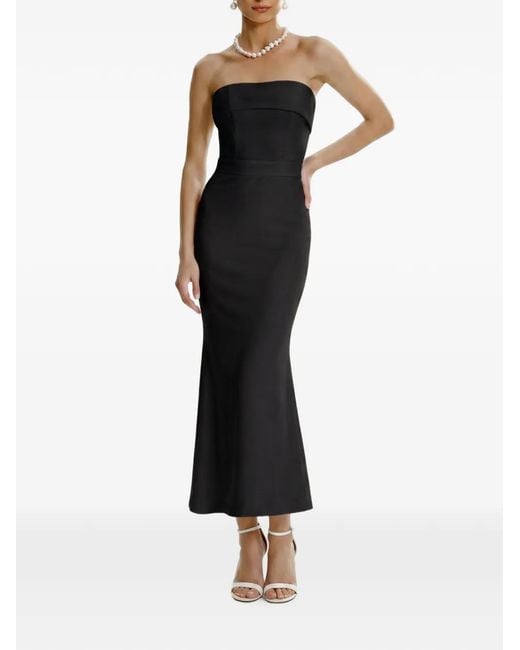 Framboise Black Asma Strapless Maxi Dress
