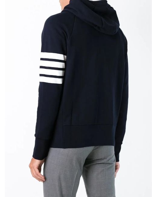 Thom Browne Kapuzensweatshirt Aus Baumwolle Mit Zipper in Blue für Herren