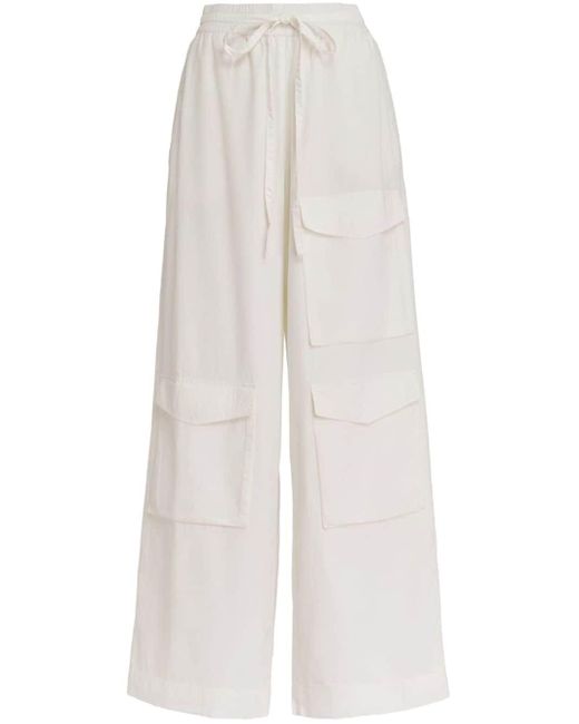 Essentiel Antwerp White Fopy Wide-leg Cotton Pants