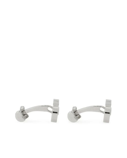 Ferragamo White Double Gancini Cufflinks for men
