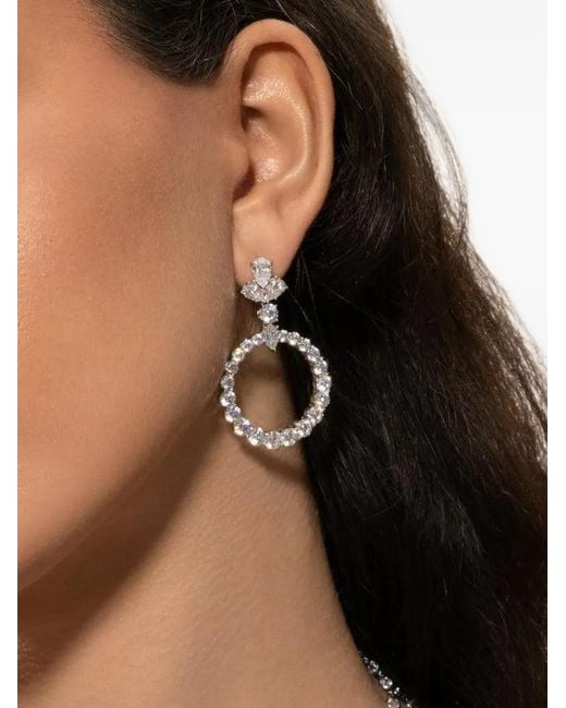 Fantasia by Deserio White Small Circle Drop Earrings