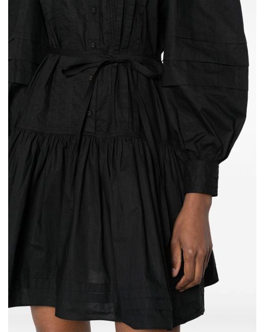 Ulla Johnson Black Karina Long-sleeve Cotton Dress