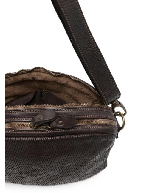 SOMMET Black Arlo Petalino Textured Leather Shoulder Bag