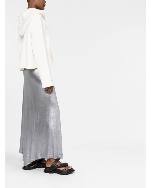 Jupe portefeuille métallisée à taille haute Loewe en coloris Gray