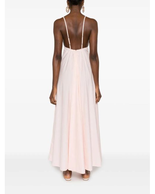 Forte Forte Pink Maxikleid Mit Schnürung