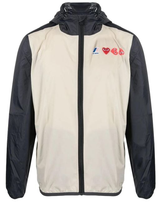 COMME DES GARÇONS PLAY Blue Lightweight Hooded Jacket