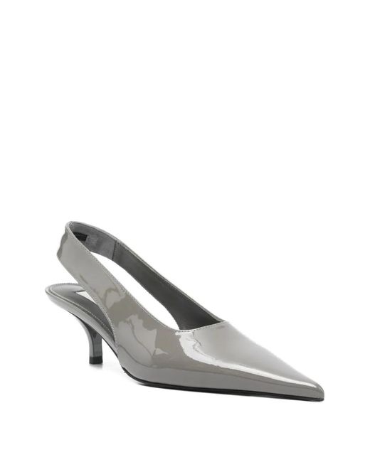 Totême White Pointed-Toe Slingback Pumps