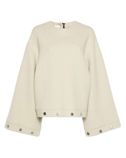 Nanushka Natural Studded Bell-Sleeves Top