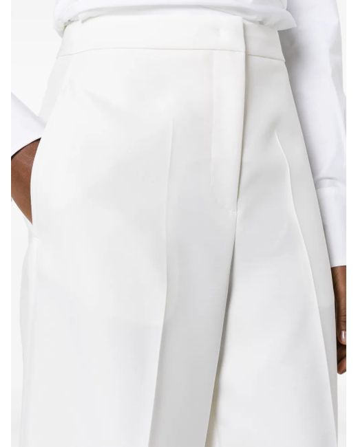 Fabiana Filippi White High-Waist Wide-Leg Trousers