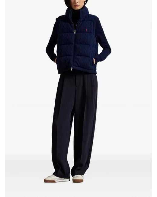 Polo Ralph Lauren Blue Logo-Embroidered Puffer Gilet
