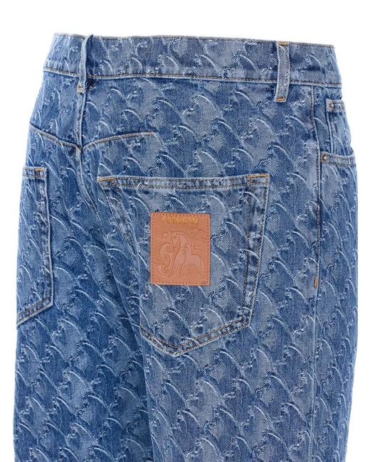 Lanvin Blue Denim Five-Pocket Trousers for men
