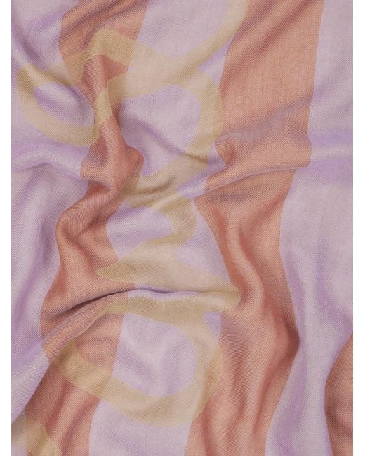 Sciarpa A Righe Con Logo di Paul Smith in Purple