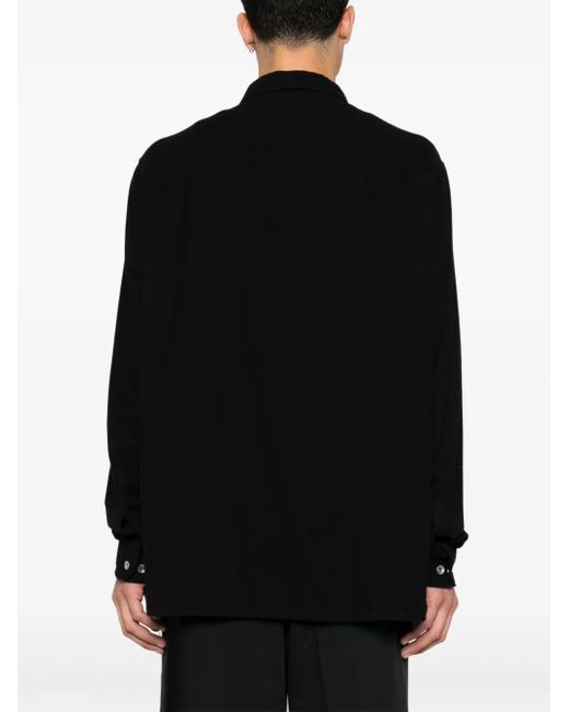 Rick Owens Black Organic Cotton Overshirt for men