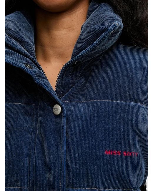 Miss Sixty Blue Corduroy Padded Jacket
