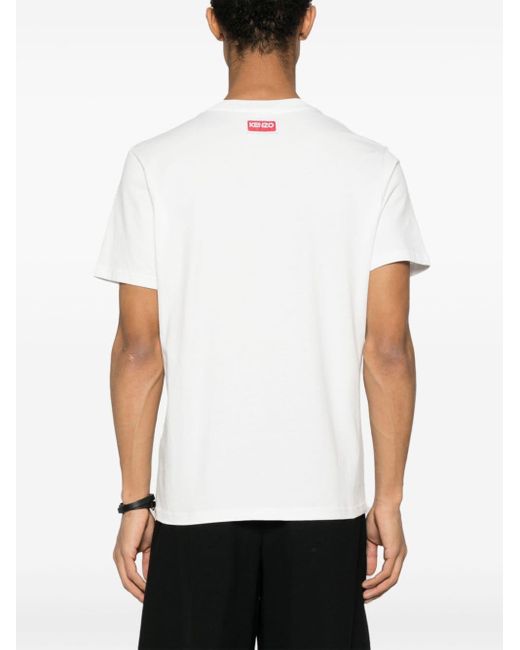 T-shirt en jersey de coton à tigre brodé KENZO pour homme en coloris White
