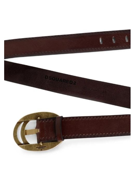 Cinturón Con Hebilla Ovalada DSquared² de hombre de color White