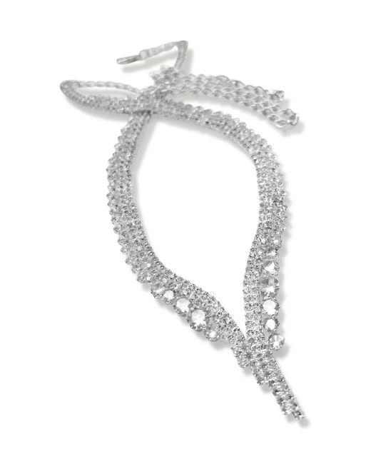 Hzmer Jewelry White Crystal-Embellished Necklace