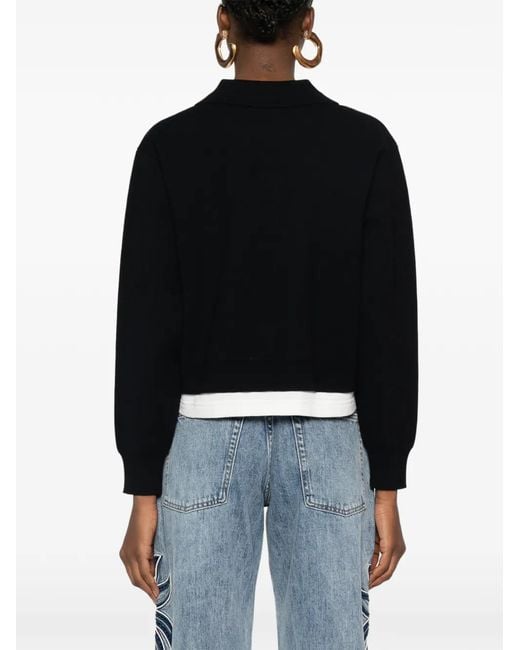 Sandro Trui Verfraaid Met Knopen En Polokraag in het Black