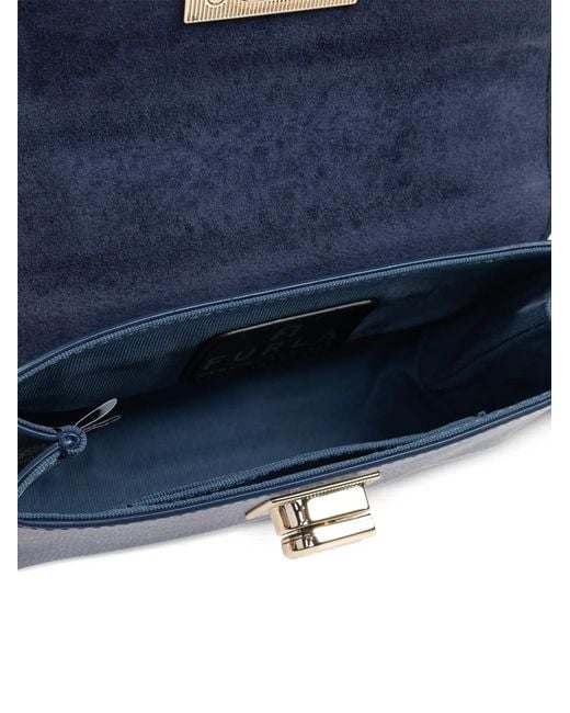 Furla Blue Mini 1927 Metal-Logo Tote Bag
