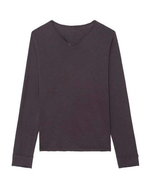 Zadig & Voltaire Purple Monsatir Henley T-Shirt for men
