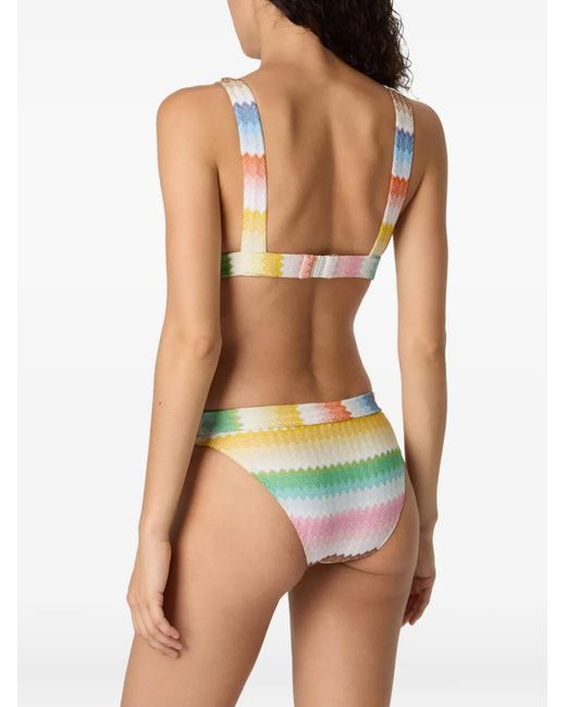 Missoni White Zigzag-Pattern Bralette Bikini