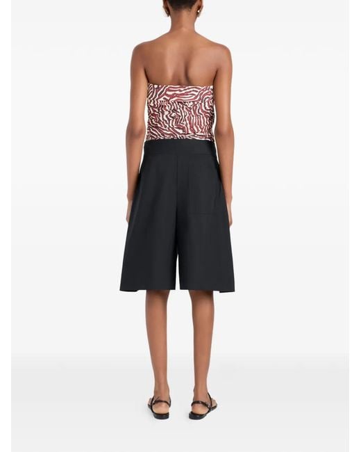 Proenza Schouler Red Maisy Strapless Poplin Top