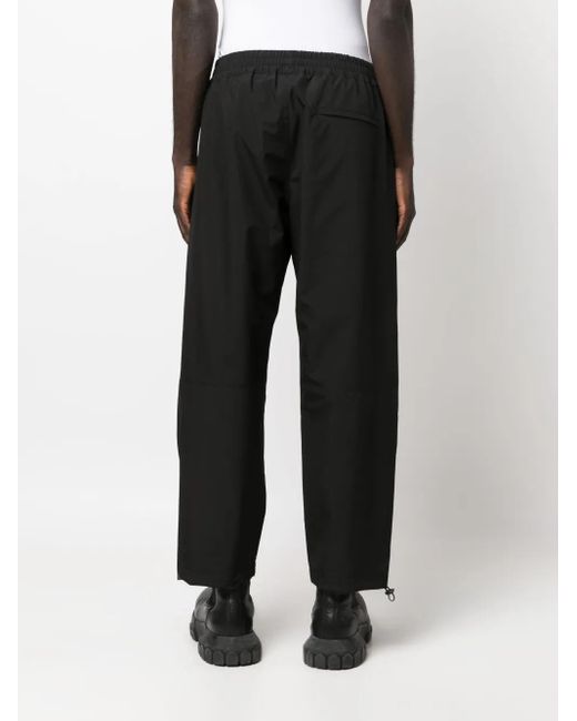 44 Label Group Black Logo-Patch Straight-Leg Trousers for men