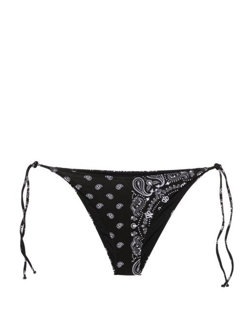 Mc2 Saint Barth Black Virgo Paisley-print Bikini Bottom