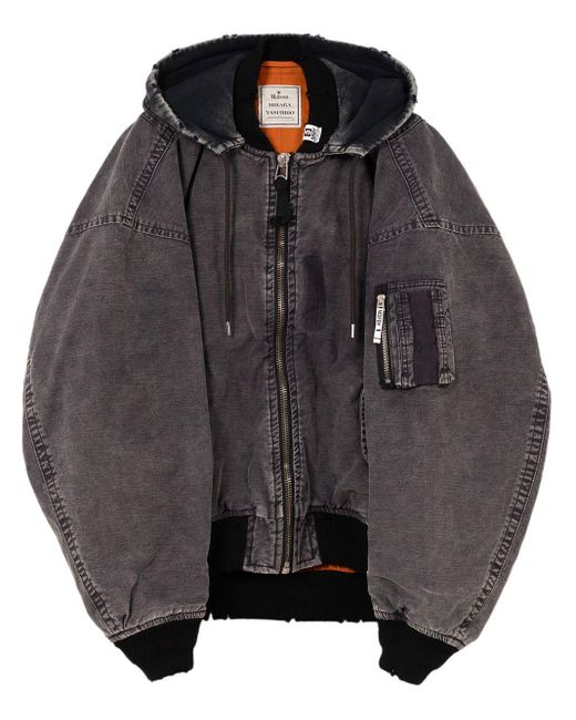 Maison Mihara Yasuhiro Double Layered Flight Jacket in Black Maison Mihara Yasuhiro Double Layered Flight Jacket in Black