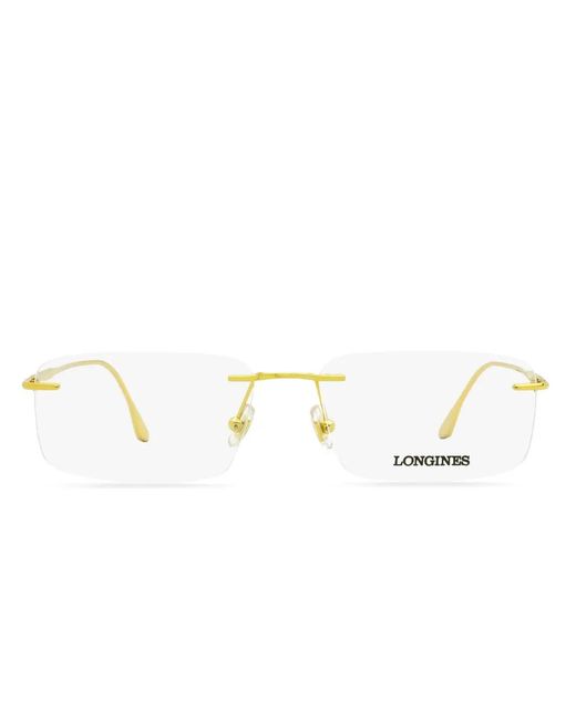 Longines Yellow Rimless Square-Frame Glasses for men