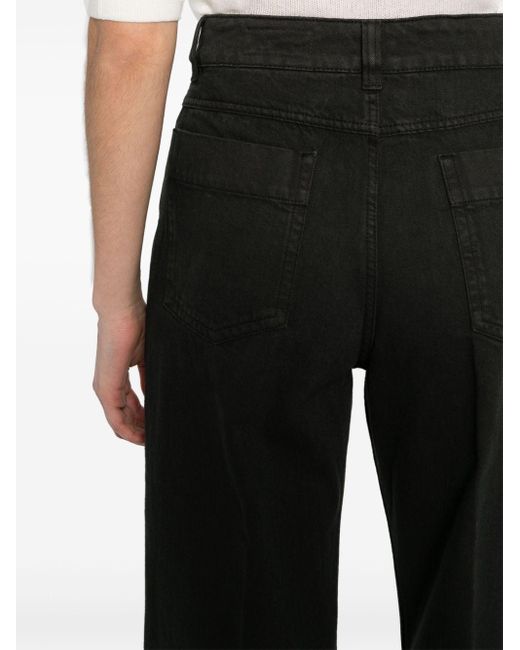Lemaire Black Straight-Leg-Jeans mit hohem Bund