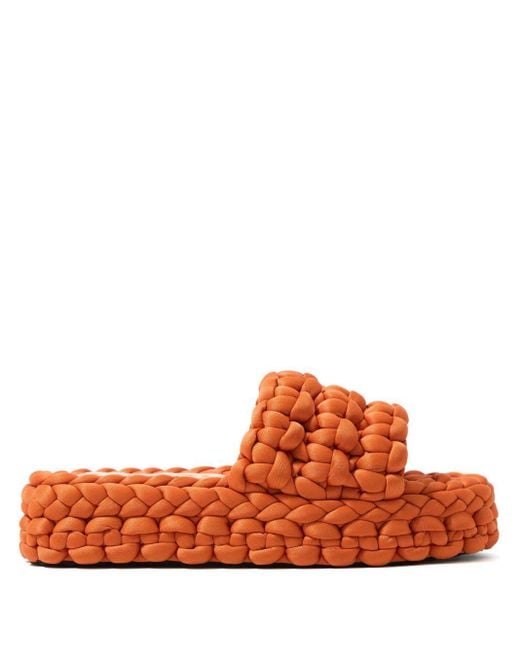 Bimba Y Lola Orange Plaited Flat Sandals