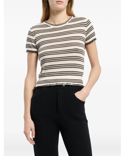 Barrie White Striped Top