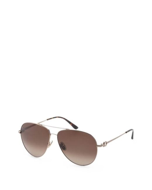 Ferragamo Eyewear Metallic Pilot-Frame Sunglasses for men