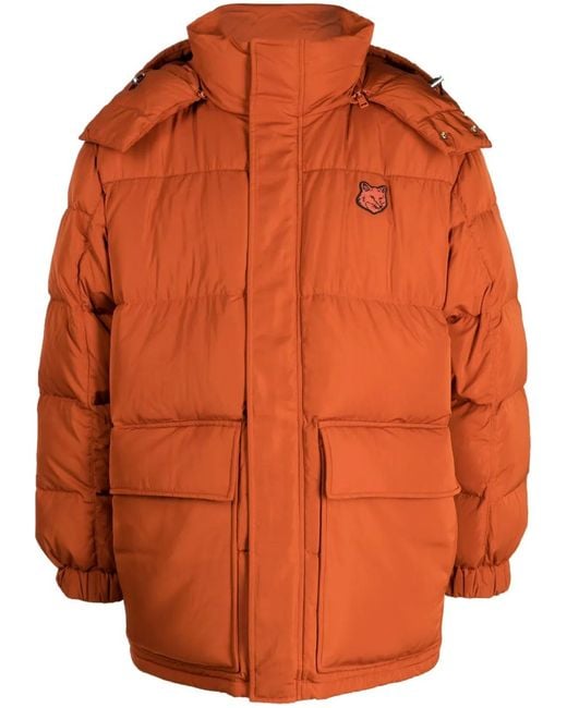 Maison Kitsuné Orange Doudoune À Motif Chillax Fox for men