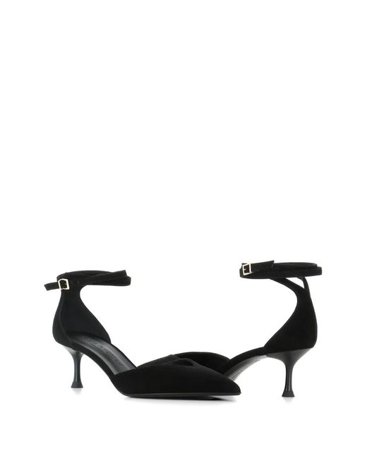 Sergio Levantesi Black Camelia Ankle-Strap Pumps