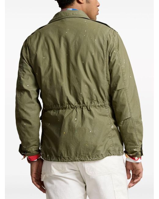 Polo Ralph Lauren Green Paint-splatter Twill Military Jacket for men