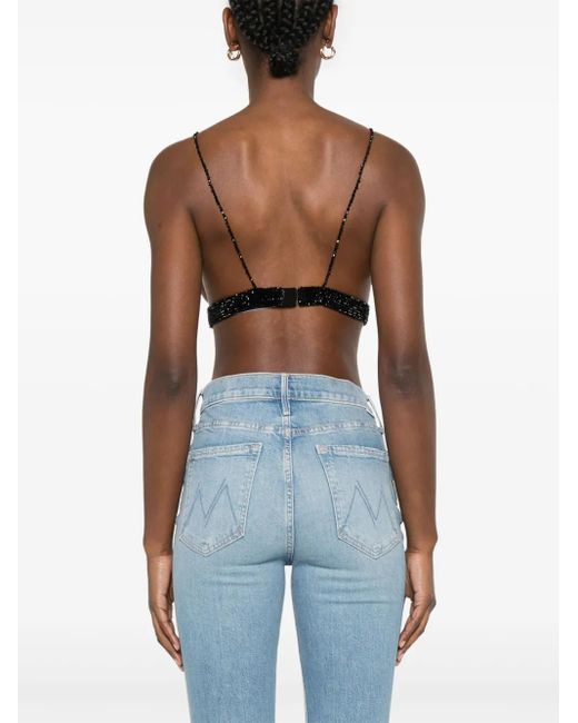 Golden Goose Deluxe Brand Black Crochet Top With Crystals
