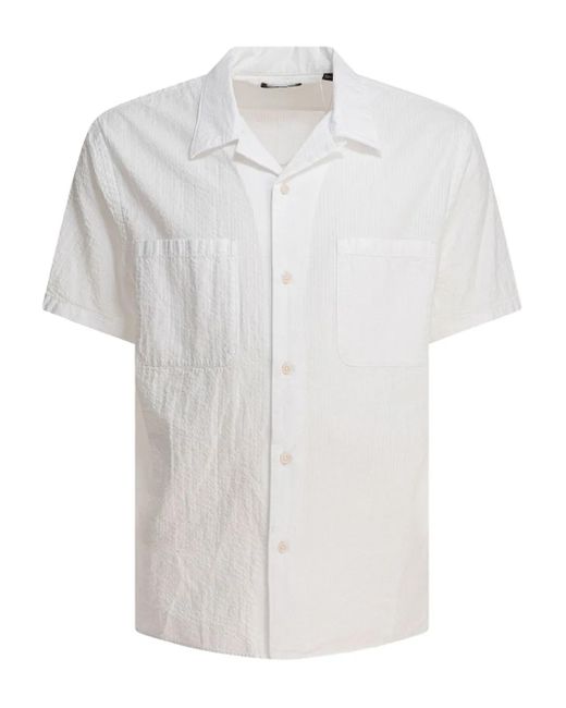 Vince White Textured Pocket Shirt for men
