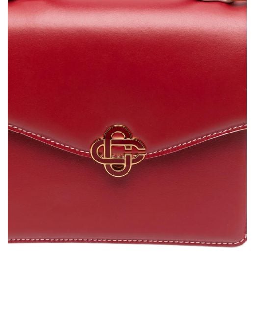 Casablanca Red Clasp-Detail Leather Cross-Body Bag