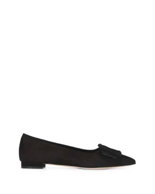 Manolo Blahnik Black Maysale Pointed-Toe Pumps
